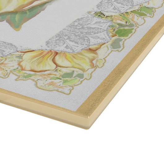 Hibiscus & kant GEEL Snijplank (Hoek)