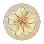 Hibiscus & kant GEEL Snijplank (Voorkant)