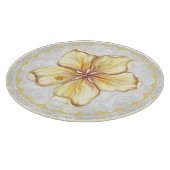 Hibiscus & kant GEEL Snijplank (Hoek)