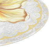 Hibiscus & kant GEEL Snijplank (Hoek)