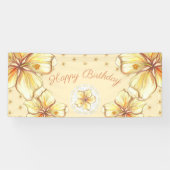 Hibiscus & kant GEEL Spandoek (Horizontaal)