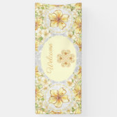 Hibiscus & kant GEEL Spandoek (Verticaal)