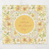 Hibiscus & kant GEEL Sparkling Wijnetiket (Enkel label)