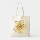 Hibiscus & kant GEEL Tote Bag (Achterkant)