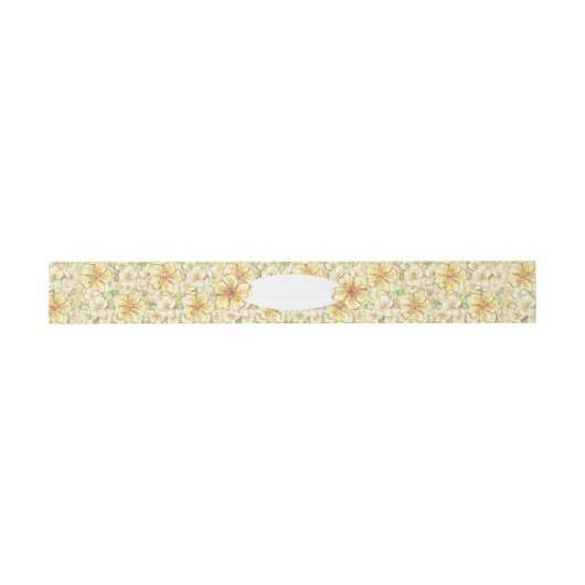 Hibiscus & kant GEEL Uitnodigingen Wikkel (Vlak)