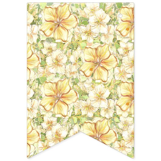 Hibiscus & kant GEEL Vlaggetjes (Tweede vlag)