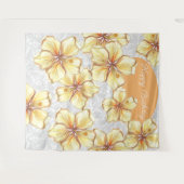 Hibiscus & kant GEEL Wandkleed (Voorkant (horizontaal))