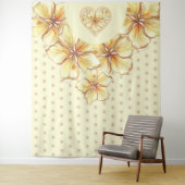 Hibiscus & kant GEEL Wandkleed (In situ)