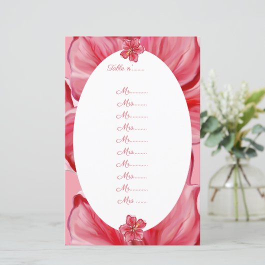 Hibiscus & kant ROOD (Staand voorkant)