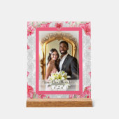 Hibiscus & kant ROOD Acryl Bord (Voorkant)