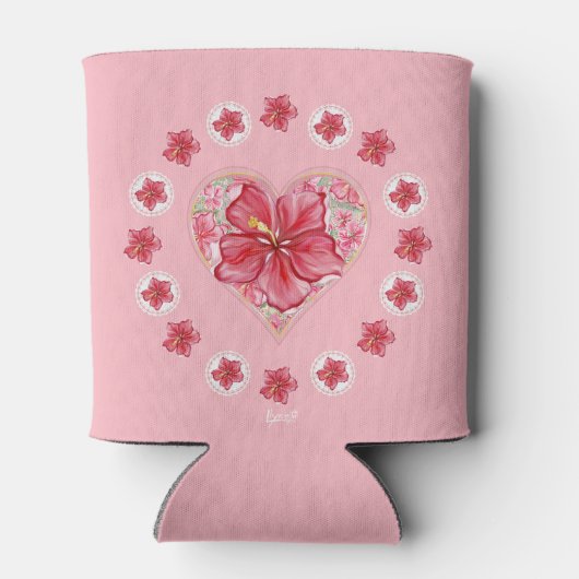 Hibiscus & kant ROOD Blikjeskoeler (Achterkant)