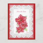 Hibiscus & kant ROOD Briefkaart (Voorkant)