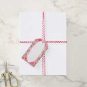 Hibiscus & kant ROOD Cadeaulabel (Met Touw)