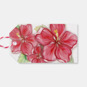 Hibiscus & kant ROOD Cadeaulabel (Achterkant Horizontaal)