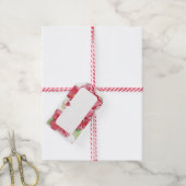 Hibiscus & kant ROOD Cadeaulabel (Met Touw)