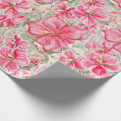 Hibiscus & kant ROOD Cadeaupapier (Hoek)