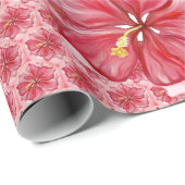 Hibiscus & kant ROOD Cadeaupapier (Rol Hoek)