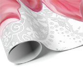 Hibiscus & kant ROOD Cadeaupapier (Rol Hoek)