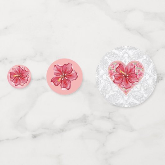 Hibiscus & kant ROOD Confetti (Voorkanten)