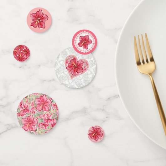 Hibiscus & kant ROOD Confetti (Groep)
