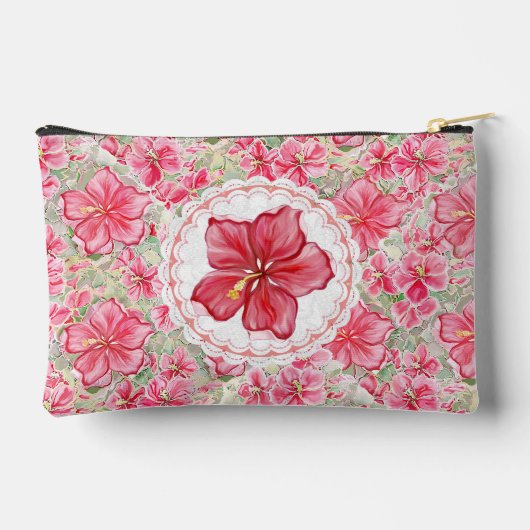 Hibiscus & kant ROOD Etui (Achterkant)