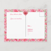 Hibiscus & kant ROOD Feestdagenkaart (Achterkant)