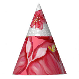 Hibiscus & kant ROOD Feesthoedjes