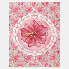 Hibiscus & kant ROOD Fleece Deken