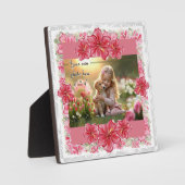 Hibiscus & kant ROOD Fotoplaat (Voorkant)