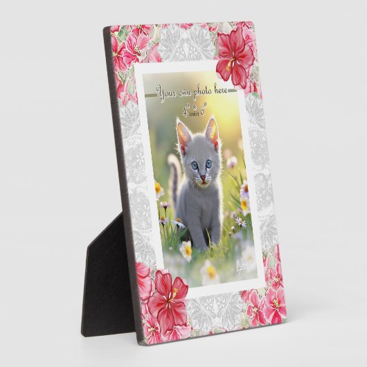 Hibiscus & kant ROOD Fotoplaat (Zijkant)