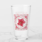 Hibiscus & kant ROOD Glas (Voorkant)