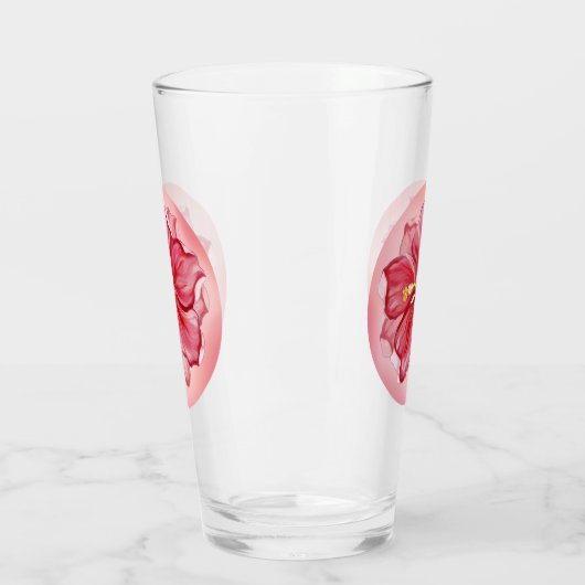 Hibiscus & kant ROOD Glas (Links)