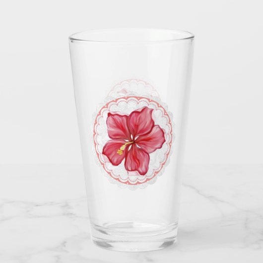 Hibiscus & kant ROOD Glas (Achterkant)