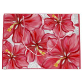 Hibiscus & kant ROOD Groot Cadeauzakje (Voorkant)