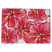 Hibiscus & kant ROOD Groot Cadeauzakje (Achterkant)
