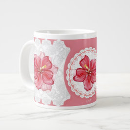Hibiscus & kant ROOD Grote Koffiekop