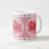 Hibiscus & kant ROOD Grote Koffiekop (Voorkant rechts)