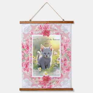 Hibiscus & kant ROOD Hangend Wandkleed