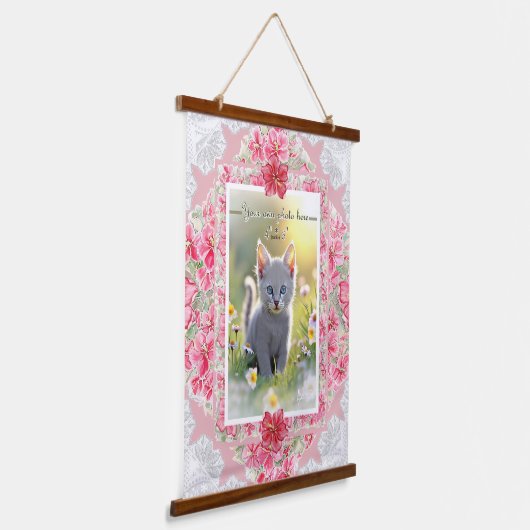 Hibiscus & kant ROOD Hangend Wandkleed (Gebogen)