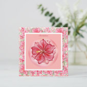 Hibiscus & kant ROOD Kaart (Staand voorkant)