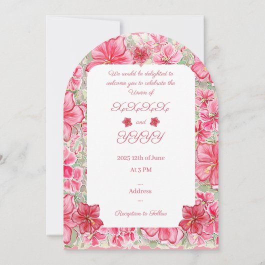 Hibiscus & kant ROOD Kaart (Achterkant)