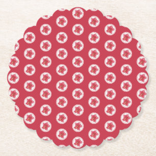 Hibiscus & kant ROOD Kartonnen Onderzetters