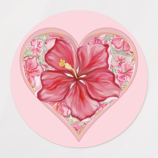 Hibiscus & kant ROOD Labels (Design 1)