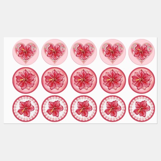 Hibiscus & kant ROOD Labels (Vel)