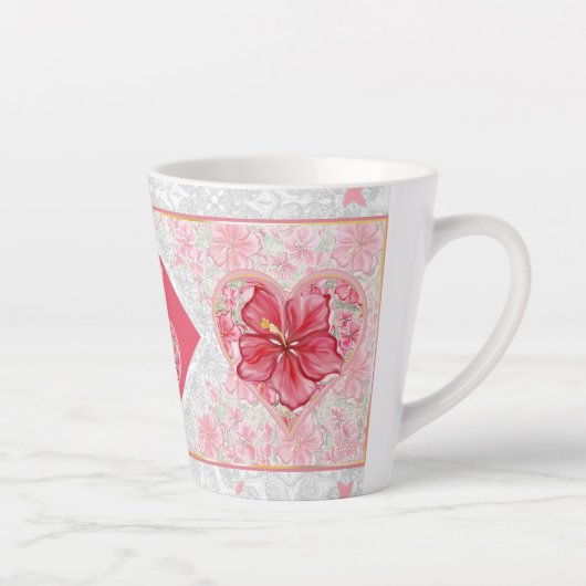 Hibiscus & kant ROOD Latte Mok (Rechts)