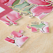 Hibiscus & kant ROOD Legpuzzel (Zijkant)