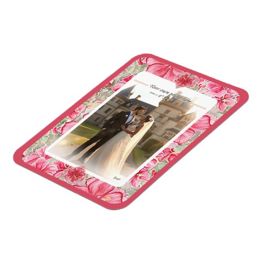 Hibiscus & kant ROOD Magneet (Linkerzijde)