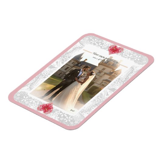 Hibiscus & kant ROOD Magneet (Linkerzijde)