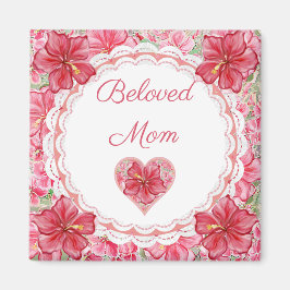 Hibiscus & kant ROOD Magneet