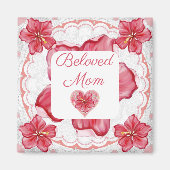 Hibiscus & kant ROOD Magneet (Voorkant)